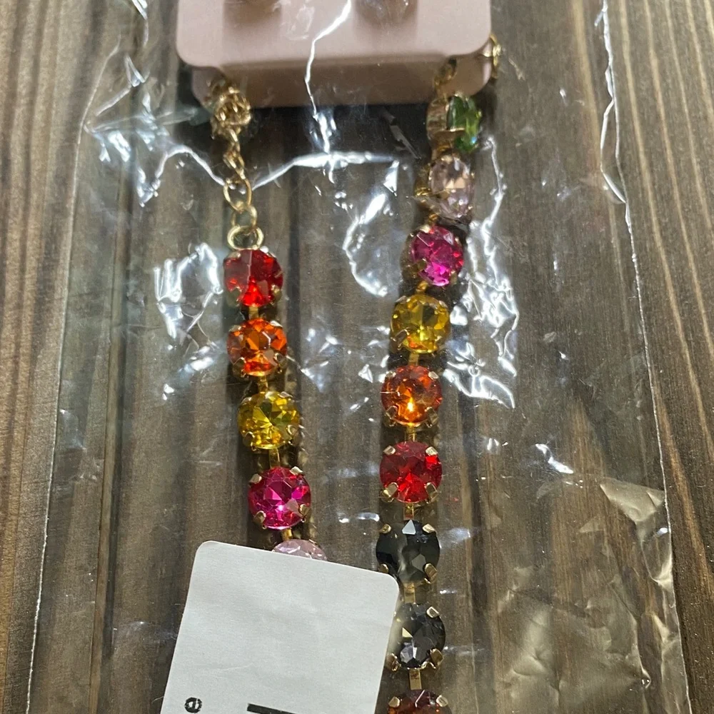 Treasure Jewels Multicolor Crystal Necklace and Earrings Set NWT - Picture 7 of 13